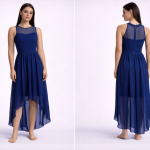 Midnight Cascade High-Low Dress